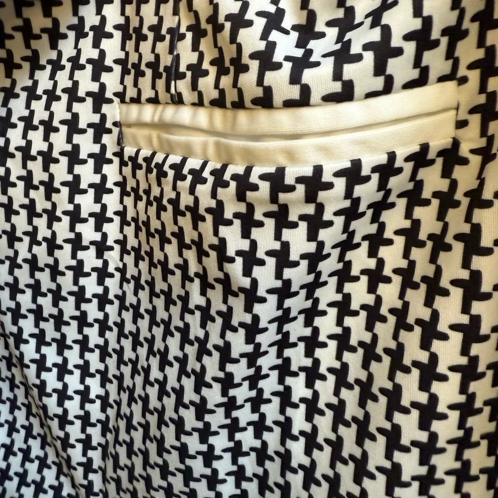 Chicme Stylish Black and White Houndstooth Blazer and Pants Set Women’s Sz L